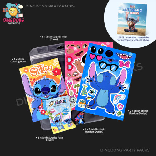 Stitch Theme Set – Birthday Party Pack / Goodie Bag / Gift Set/ Door Gift/ 儿童伴手礼品